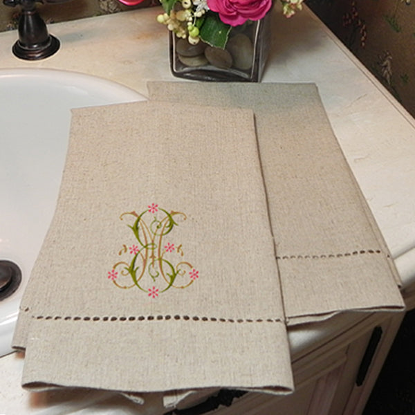 Natural Linen Hemstitch Guest Towel