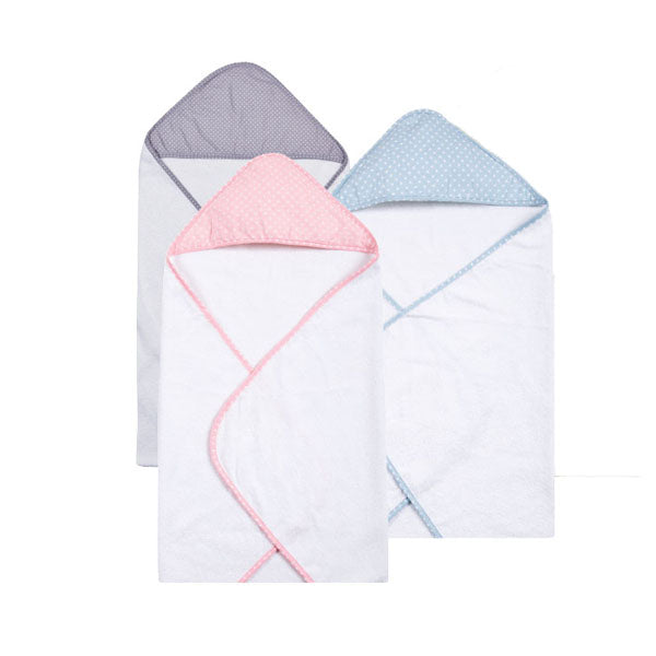 Polka Dot Cotton and Terry Cloth Hooded Towels