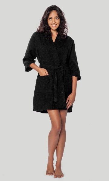 short waffle dressing gown Spa Essentials by Sleep Sense Waffle Knit Cozy Short Wrap Robe, Womens, XL, Barley Pink