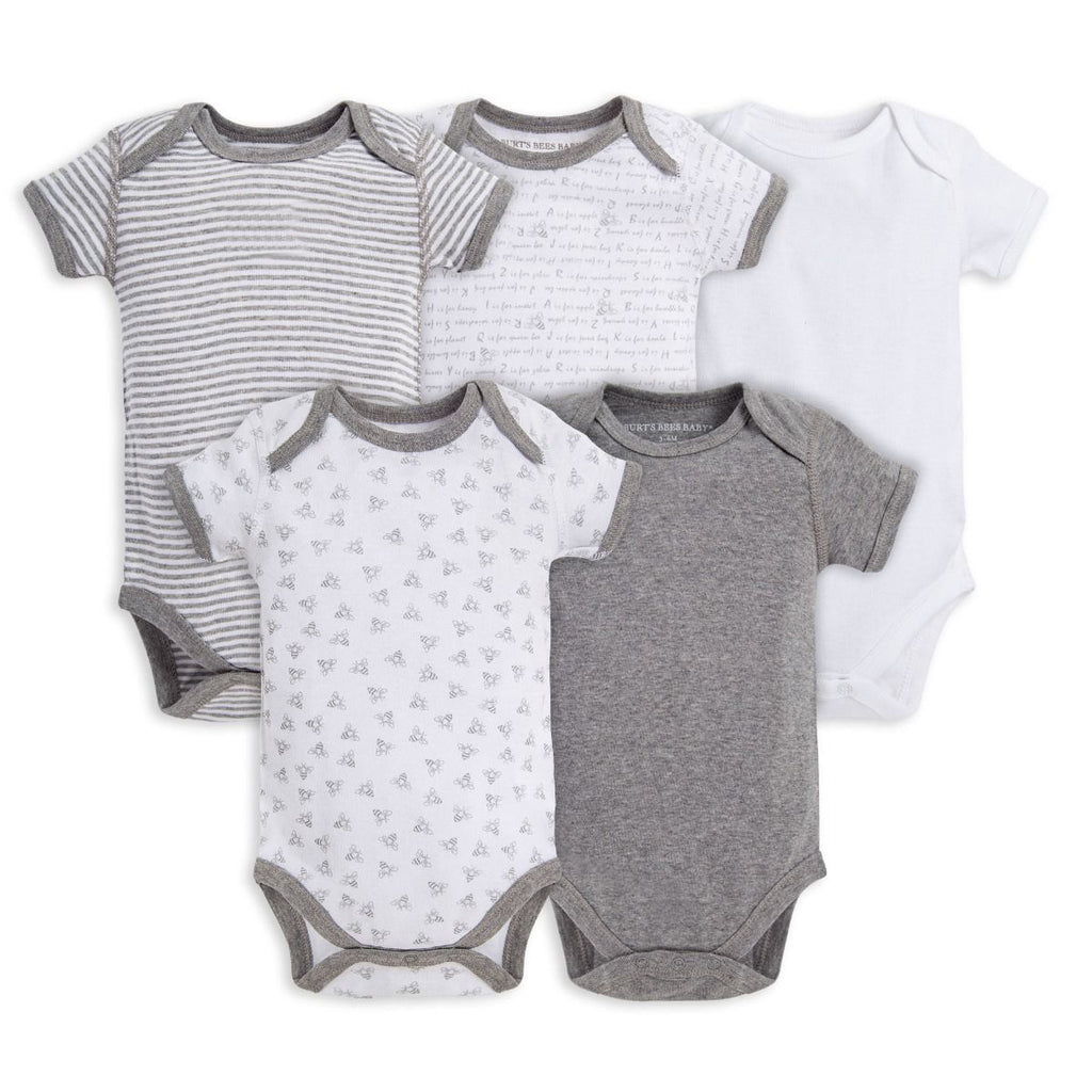 Short Sleeve Baby Bodysuits-Set of 5