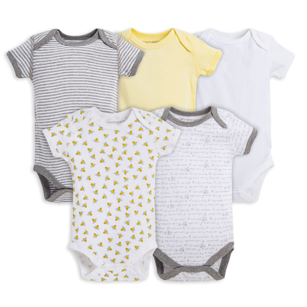 Short Sleeve Baby Bodysuits-Set of 5