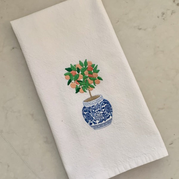 Chinoiserie Tree Cotton Kitchen Towel – Design in Stitches