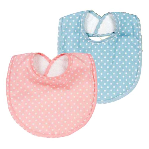 Polka Dot Cotton and Terry Cloth Infant Bibs