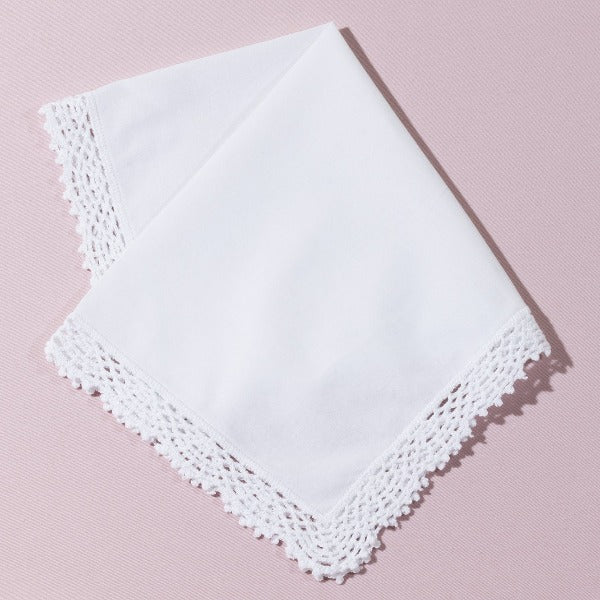 Lace trim handkerchief